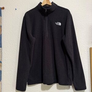 The North Face Pullover Sweater Mens L Gridded Quarter Zip Black Fleece